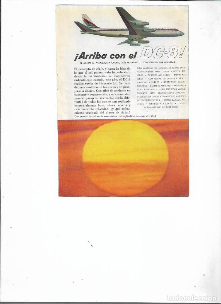 Collectionnisme: A&Ntilde;O 1959 RECORTE PRENSA PUBLICIDAD LINEAS AEREAS DOUGLAS DC 8 AVION AVIACION