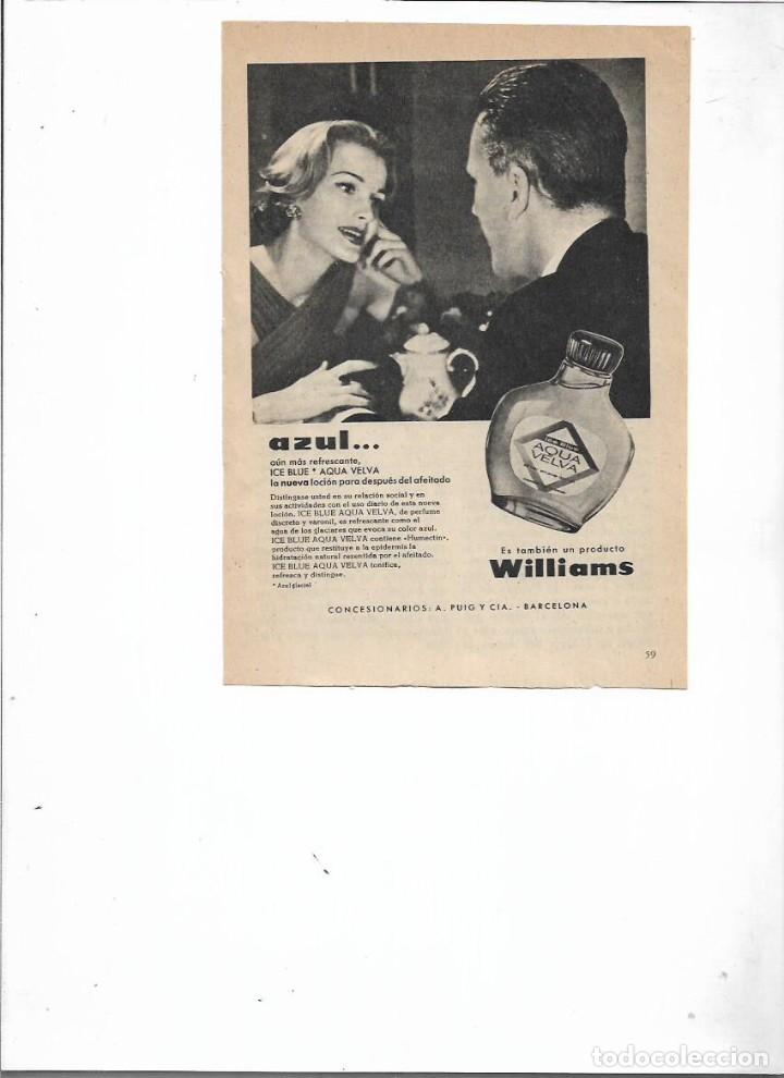 Colecionismo: A&Ntilde;O 1959 RECORTE PRENSA PUBLICIDAD AQUA VELVA AZUL AFTER SHAVE LOCION AFEITADO AFEITAR WILLIAMS