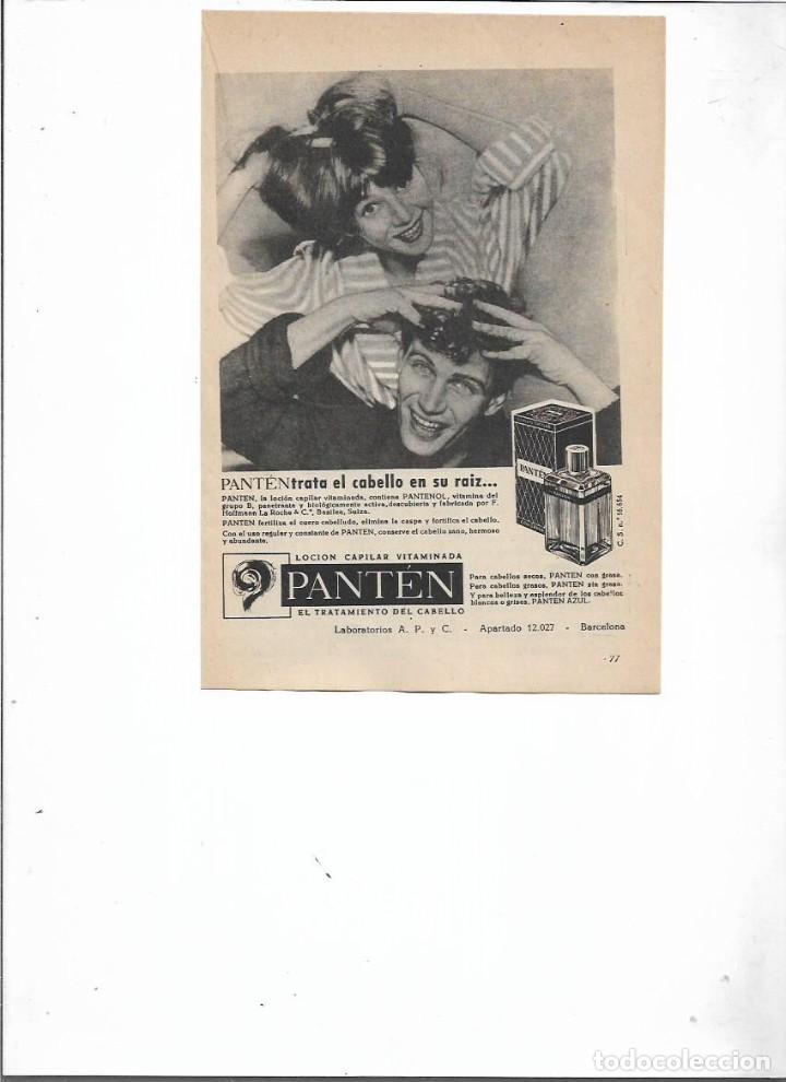 Colecionismo: A&Ntilde;O 1959 RECORTE PRENSA PUBLICIDAD PANTEN TRATAMIENTO CUIDADO DEL CABELLO PELO