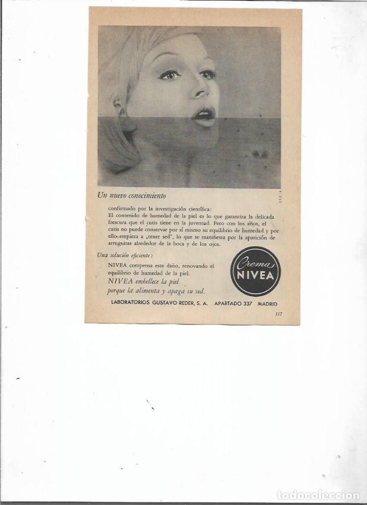 Colecionismo: A&Ntilde;O 1959 RECORTE PRENSA PUBLICIDAD NIVEA CREMA LABORATORIOS GUSTAVO REDER