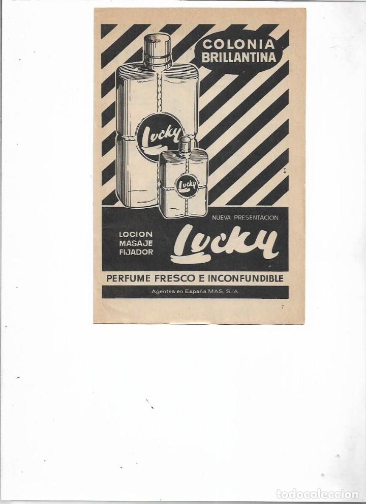 Sammelleidenschaft Papier: A&Ntilde;O 1959 RECORTE PRENSA PUBLICIDAD LUCKY COLONIA BRILLANTINA LOCION MASAJE PRODUCTOS HOMBRE