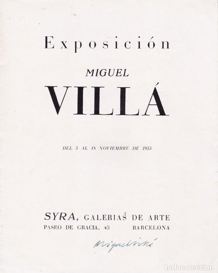 Coleccionismo: Exposici&oacute;n Miguel Vill&aacute; 1955 Syra galer&iacute;as de arte paseo de Gracias Barcelona