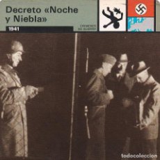Coleccionismo: FICHA CRIMENES DE GUERRA: DECRETO ”NOCHE Y NIEBLA”. 1941. Lote 363313930
