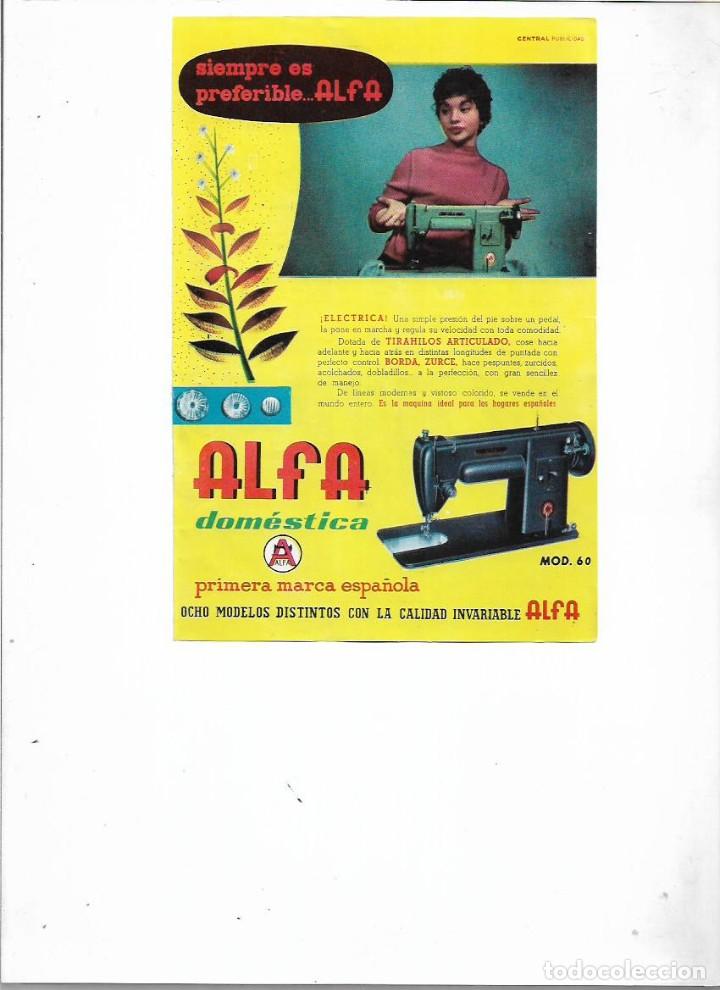 Sammelleidenschaft Papier: A&Ntilde;O 1959 RECORTE PRENSA PUBLICIDAD ALFA AUTOMATICA MAQUINA DE COSER COSTURA