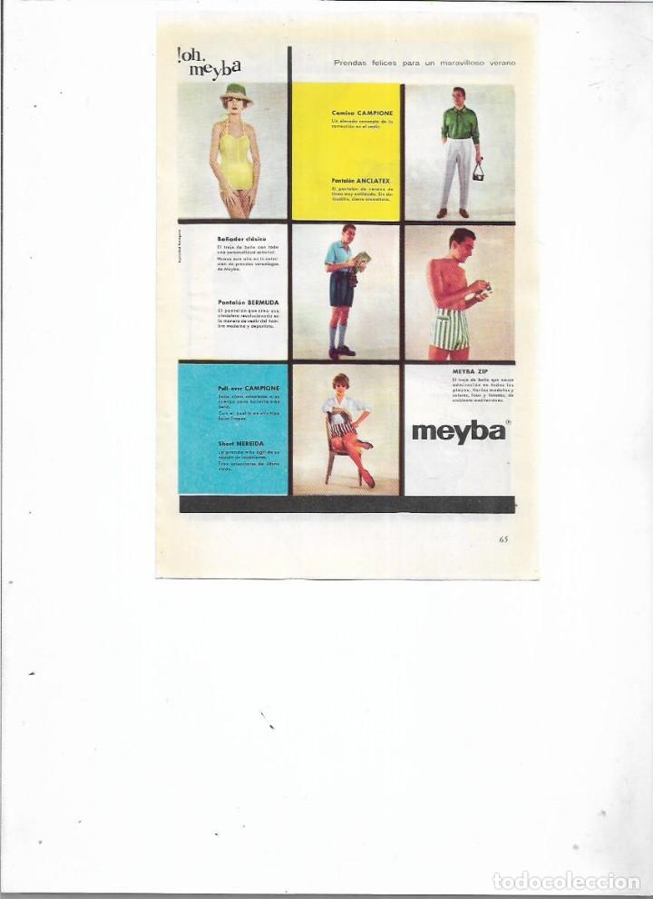 Collecting paper: A&Ntilde;O 1959 RECORTE PRENSA PUBLICIDAD MEYBA SKI JAMA PIJAMA CAMISA PANTALON BA&Ntilde;ADOR