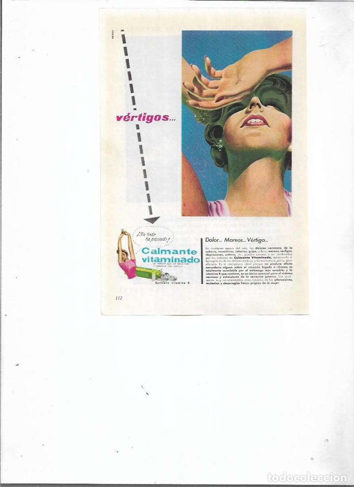 Colecionismo: A&Ntilde;O 1959 RECORTE PRENSA PUBLICIDAD CALMANTE VITAMINADO DOLOR MAREOS VERTIGO