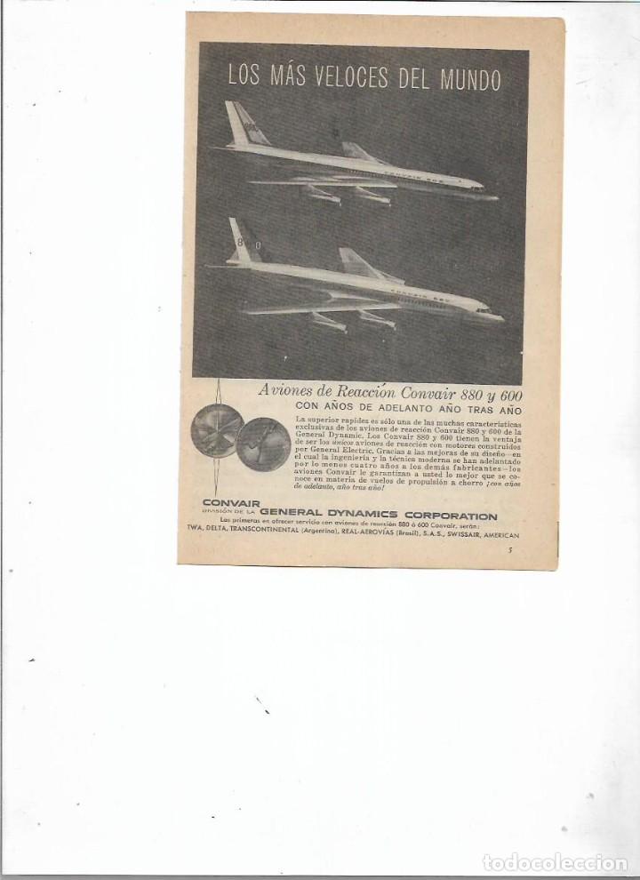 Coleccionismo: A&Ntilde;O 1959 RECORTE PRENSA PUBLICIDAD CONVAIR AVIONES REACCION CONVAIR 880 600 AVIACION