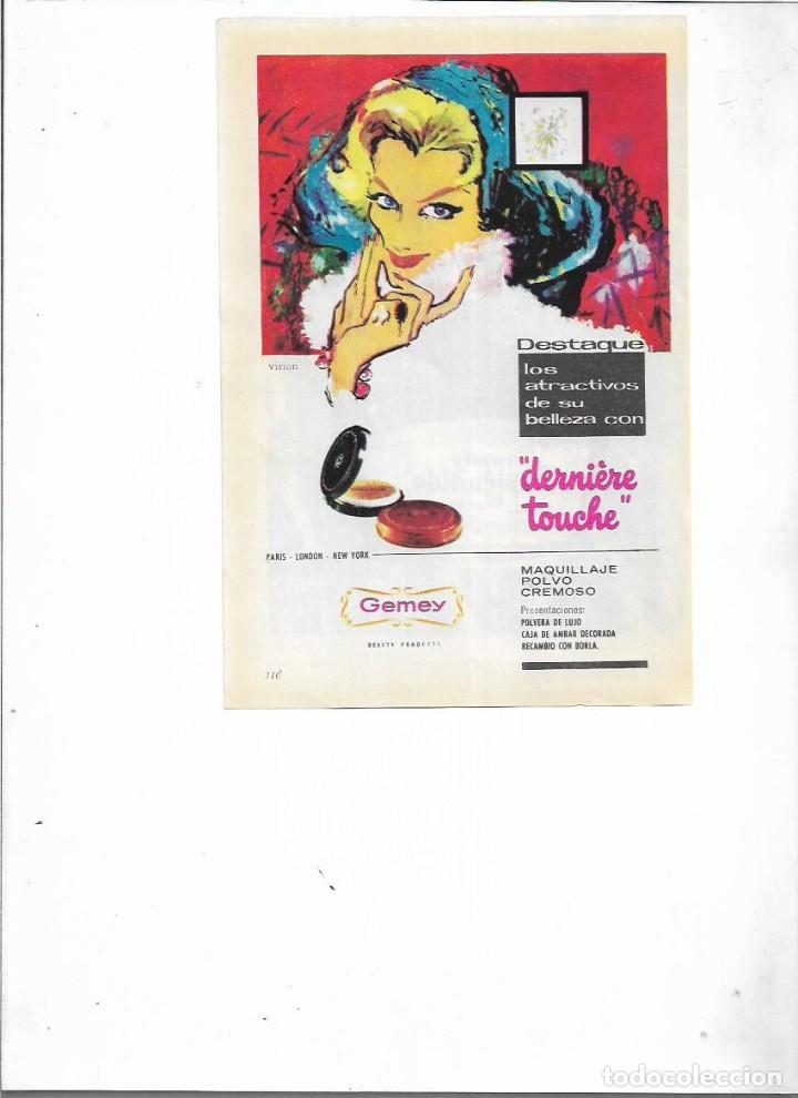 Collectionnisme: A&Ntilde;O 1959 RECORTE PRENSA PUBLICIDAD GEMEY MAQUILLAJE DERNIERE TOUCHE COSMETICA