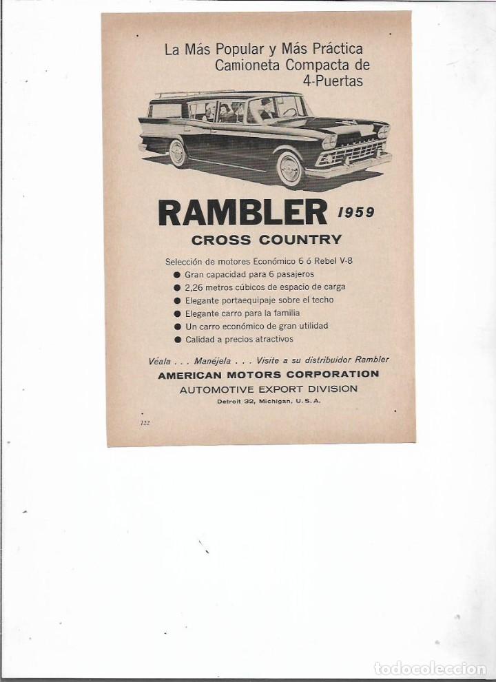 Collecting paper: A&Ntilde;O 1959 RECORTE PRENSA PUBLICIDAD RAMBLER CROSS COUNTRY FURGONETA CAMIONETA AMERICAN MOTORS COCHE