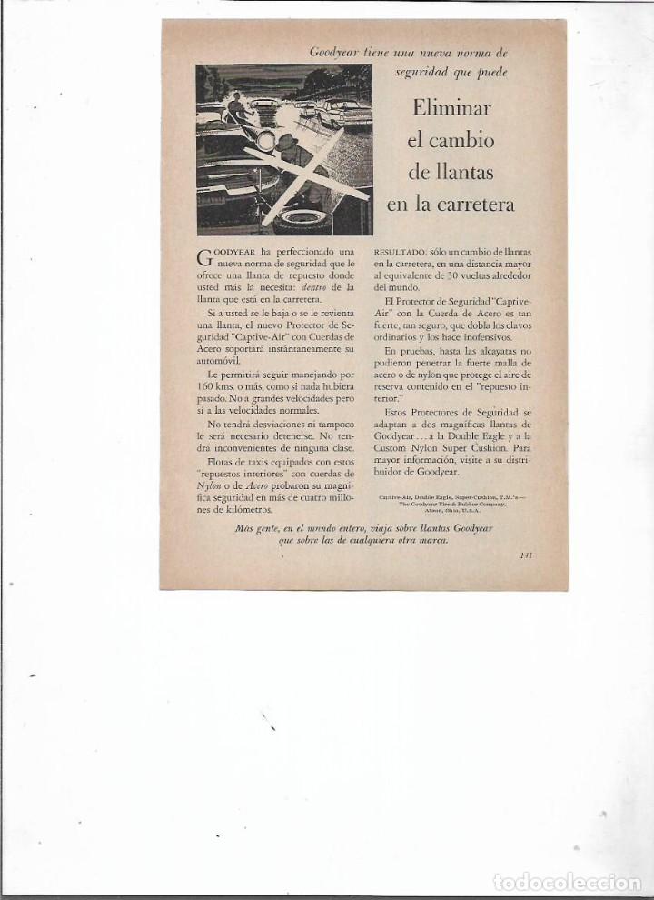 Colecionismo: A&Ntilde;O 1959 RECORTE PRENSA PUBLICIDAD GOODYEAR LLANTAS RUEDAS NEUMATICOS COCHE AUTOMOVIL