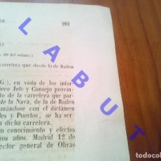 Coleccionismo: 1859 IZNALLOZ BAILEN A MALAGA CARRETERA 3ER ORDEN DECLARACION 1 HOJA H57. Lote 363797500