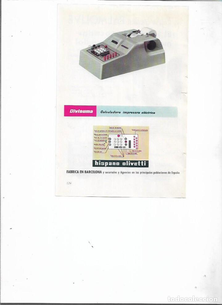 Coleccionismo: A&Ntilde;O 1957 RECORTE PRENSA PUBLICIDAD HISPANO OLIVETTI DVISUMA CALCULADORA IMPRESORA ELECTRICA