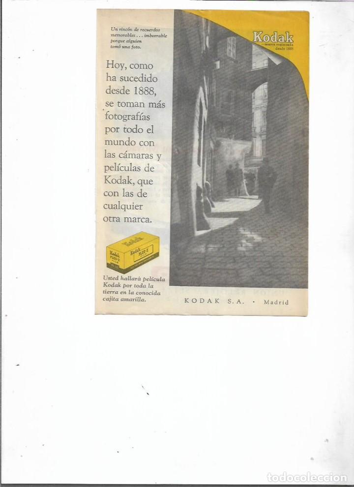 Coleccionismo: A&Ntilde;O 1954 RECORTE PRENSA PUBLICIDAD KODAK FOTOGRAFIA PELICULAS KODAK CARRETE FOTOS