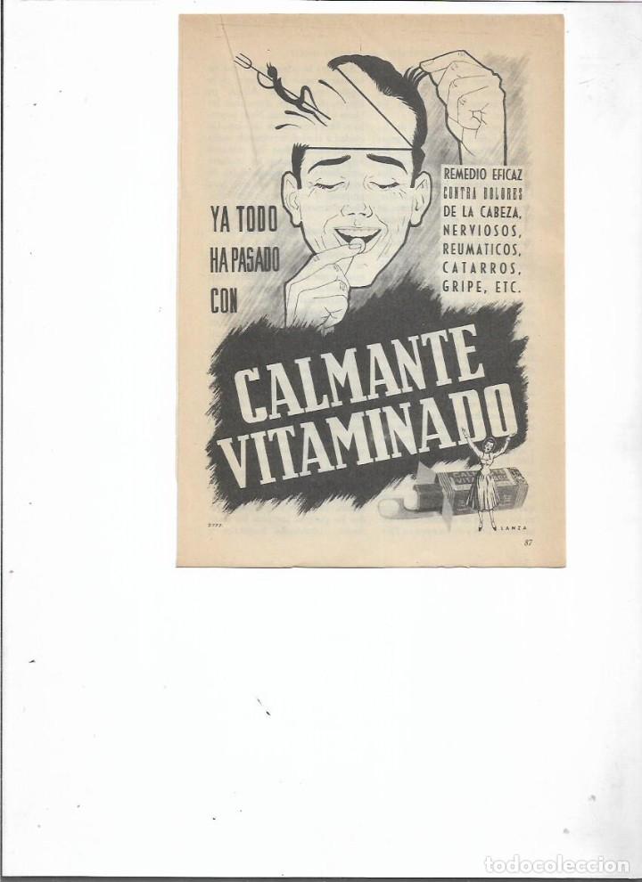 Coleccionismo: A&Ntilde;O 1954 RECORTE PRENSA PUBLICIDAD CALMANTE VITAMINADO DOLOR DE CABEZA REUMA CATARROS GRIPE
