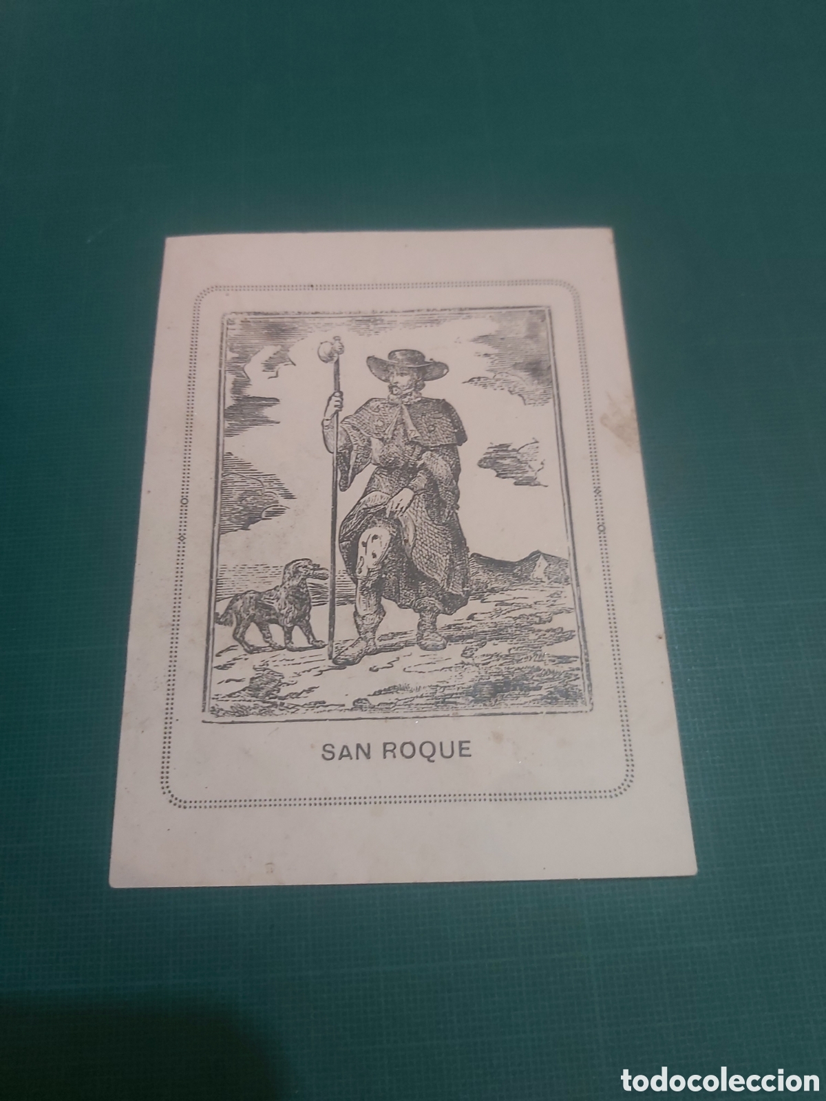 Collezionismo: San roque con su perro antigua postal estampa confesor estamos contra pestilencia