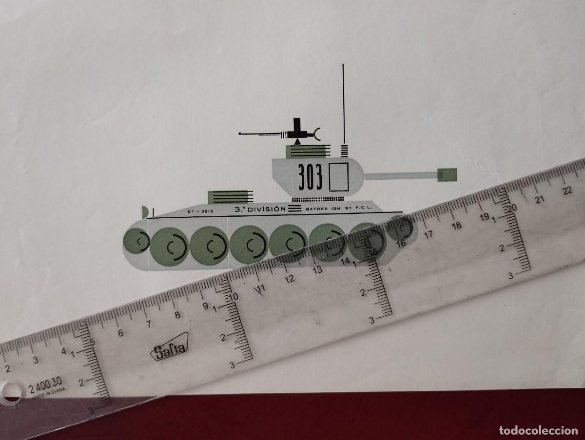 Coleccionismo: Dibujo de un tanque 3&ordf; divisi&oacute;n Batrer ISH BY F.C.L. 303