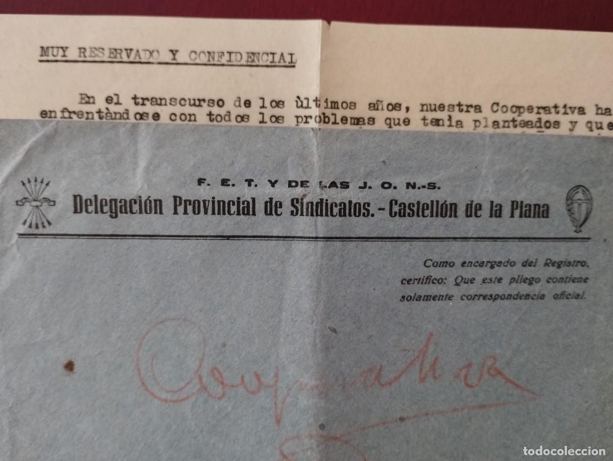 Coleccionismo: Sobre y carta de Delegaci&oacute;n Provincial de Sindicatos Castell&oacute;n 1961