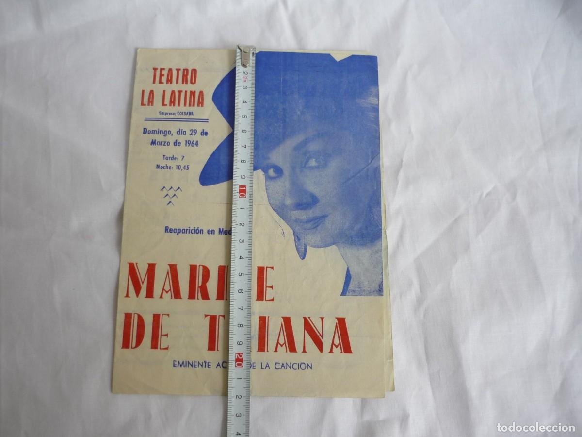 Coleccionismo: Programa Teatro La Latina Marif&eacute; de Triana 1964 - Foto 3