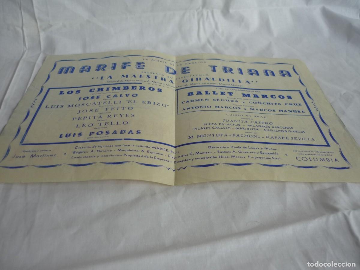 Coleccionismo: Programa Teatro La Latina Marif&eacute; de Triana 1964 - Foto 4