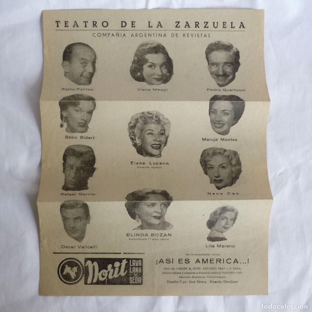 Sammelleidenschaft Papier: Programa Teatro de la Zarzuela, Compa&ntilde;ia Argentina de Revistas, !As&iacute; es Am&eacute;rica...&iexcl;