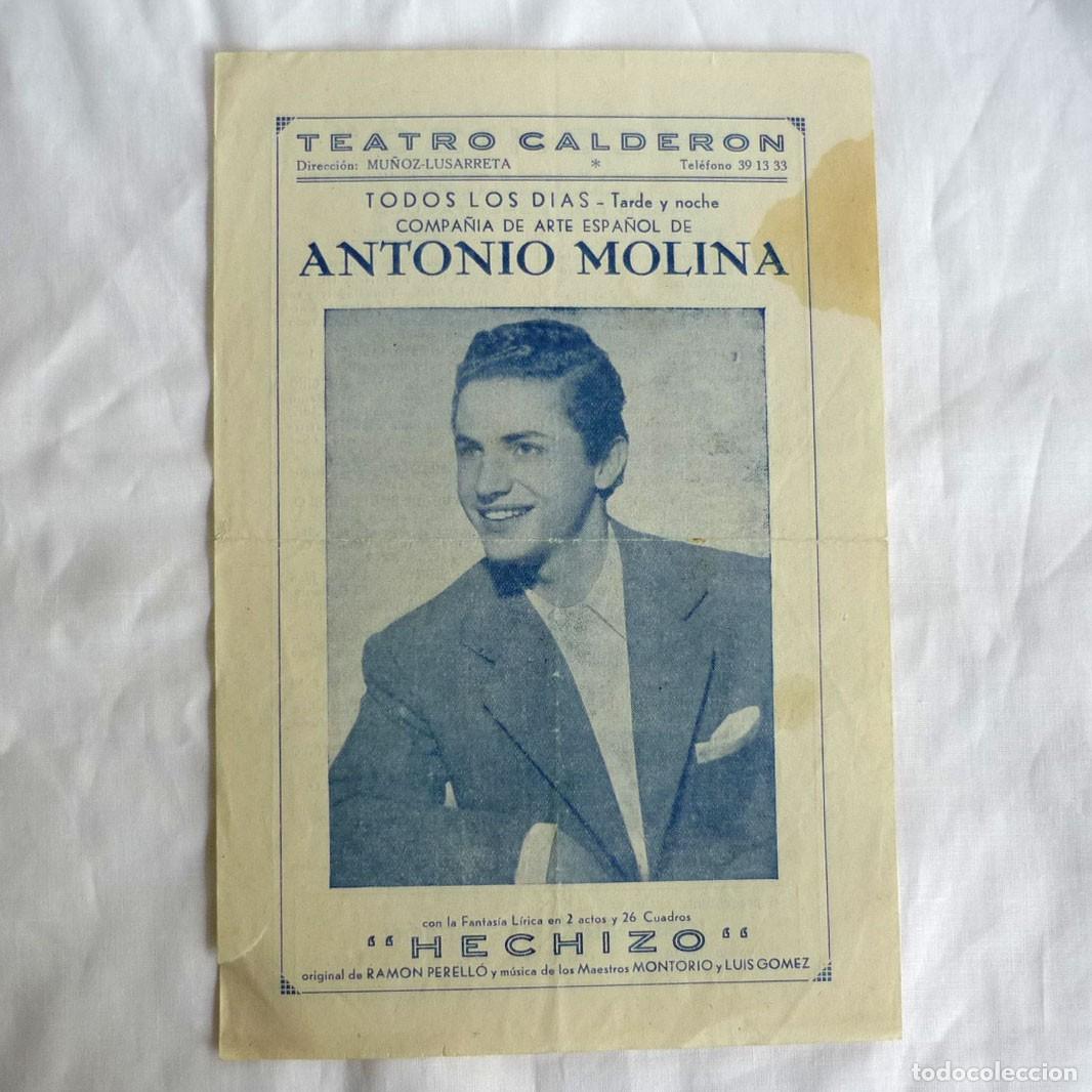 Coleccionismo: Programa Teatro Calder&oacute;n Antonio Molina Hechizo - Foto 1