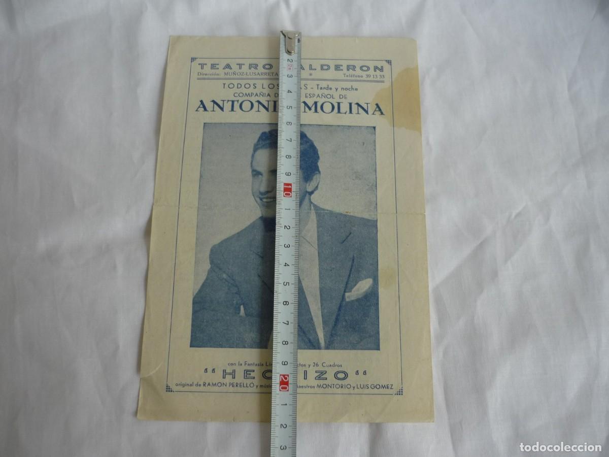 Coleccionismo: Programa Teatro Calder&oacute;n Antonio Molina Hechizo - Foto 4