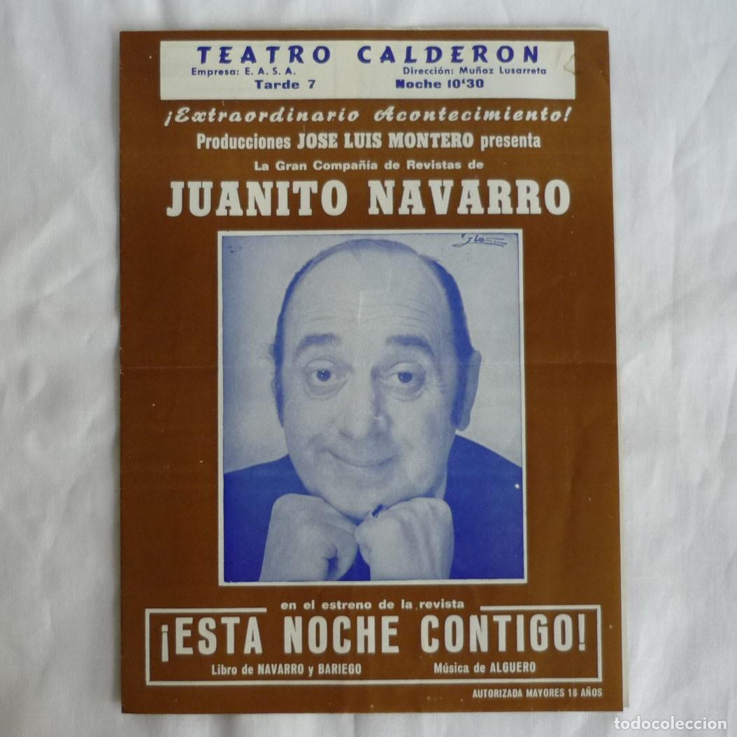 Sammelleidenschaft Papier: Programa Teatro Calder&oacute;n Juanito Navarro, Esta noche contigo