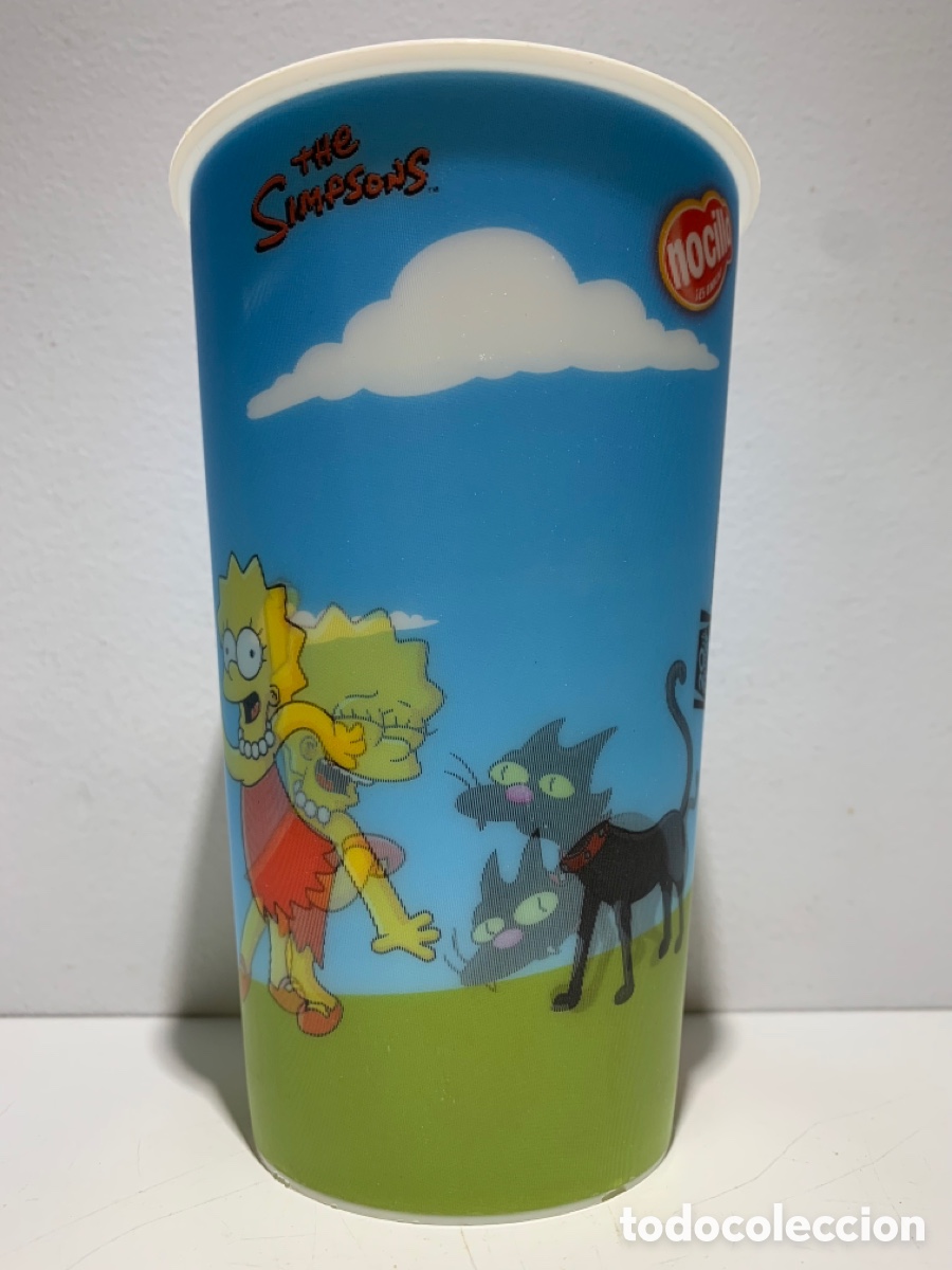 Coleccionismo: VASO HOLOGR&Aacute;FICOS 3D SIMPSONS DE NOCILLA - Foto 2