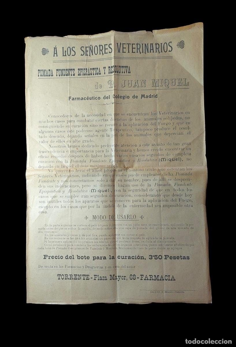 Collectionnisme: A los se&ntilde;ores veterinarios - Pomada fundente epipastica y resolutiva de D. Juan Miquel