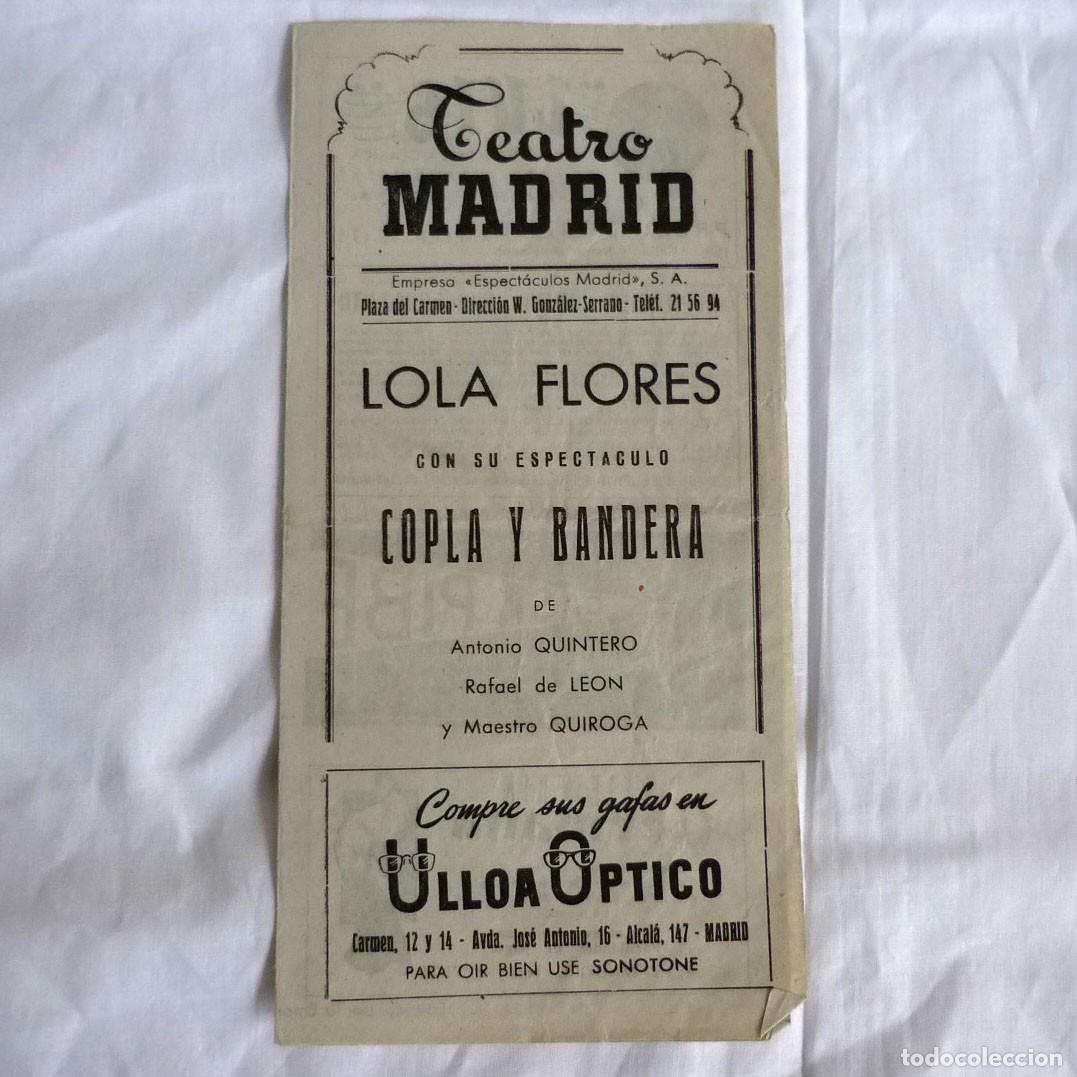 Coleccionismo: Programa Teatro Madrid Lola Flores Copla y Bandera