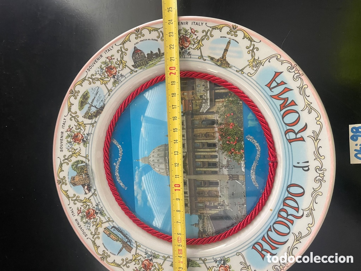 Coleccionismo: Plato recuerdo de roma - Foto 2