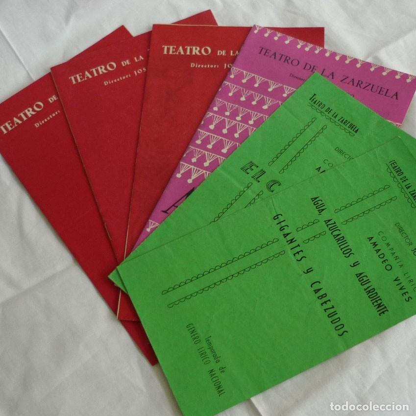 Coleccionismo: 6 programas Teatro de la Zarzuela, a&ntilde;os 50