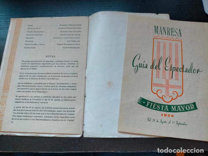 Coleccionismo: Antiguo programa de Fiesta Mayor ciudad de Manresa a&ntilde;o 1958 Programa Oficial - Foto 4