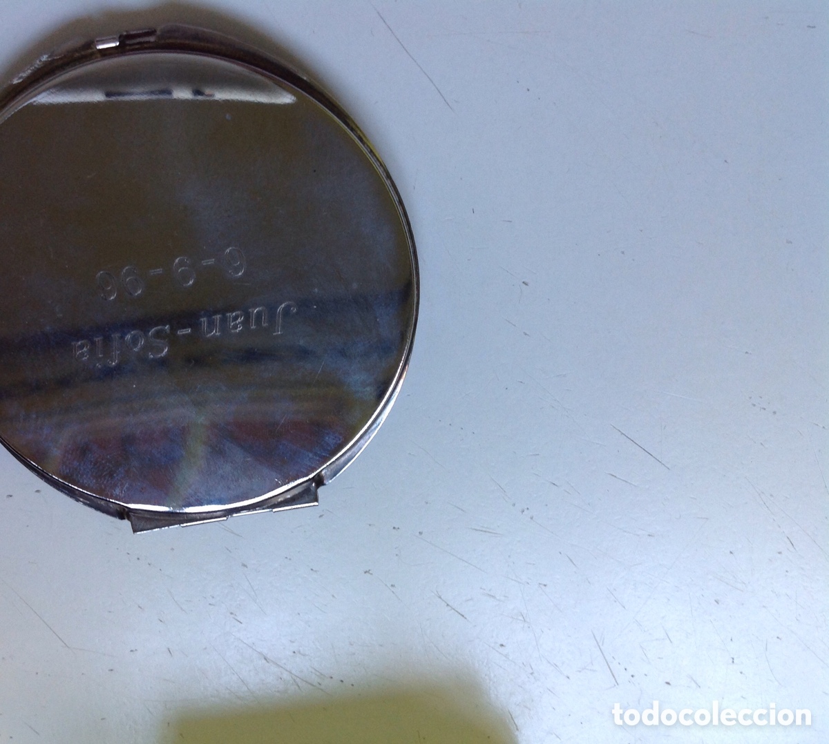 Coleccionismo: Espejo doble Inscripci&oacute;n Juan Carlos y Sof&iacute;a - Foto 1