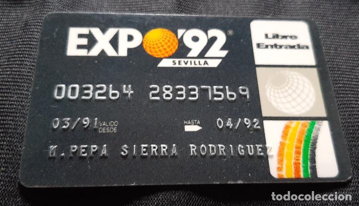 Coleccionismo: TARJETA DE ENTRADA LIBRE DE LA EXPO-92 - SEVILLA 1992