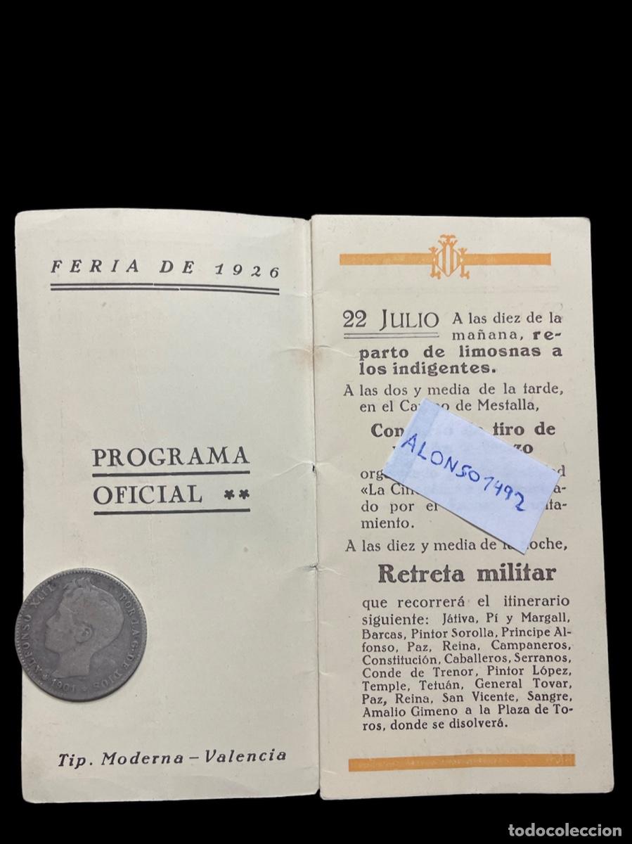 Coleccionismo: Programa Oficial - Gran Feria de Valencia 1926 - Foto 2