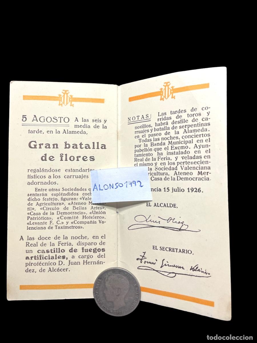 Coleccionismo: Programa Oficial - Gran Feria de Valencia 1926 - Foto 4
