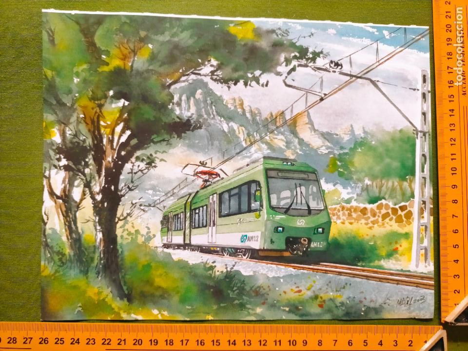 Sammelleidenschaft Papier: Lamina ferroviaria tren trenes tranv&iacute;as locomotoras vag&oacute;nes m&aacute;quina Renfe