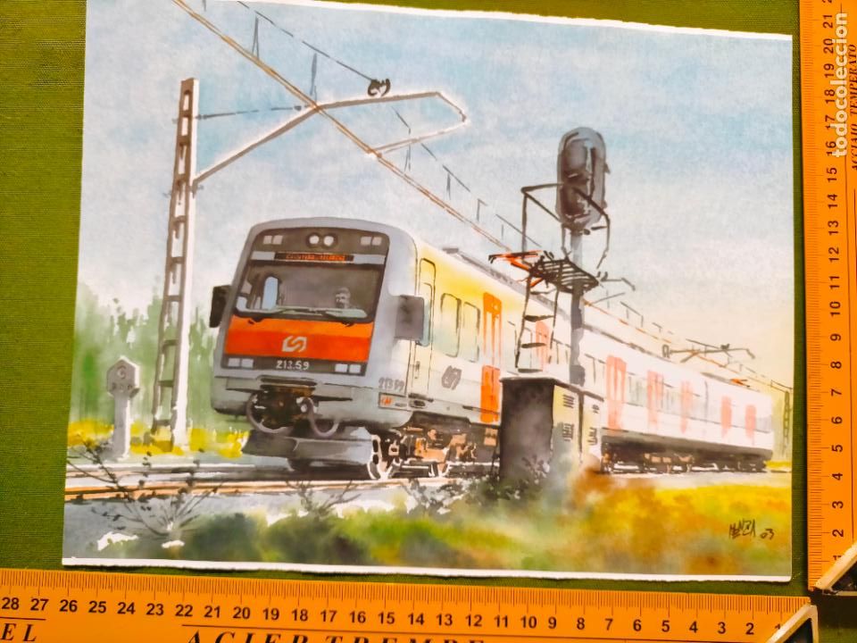 Sammelleidenschaft Papier: Lamina ferroviaria tren trenes tranv&iacute;as locomotoras vag&oacute;nes m&aacute;quina Renfe