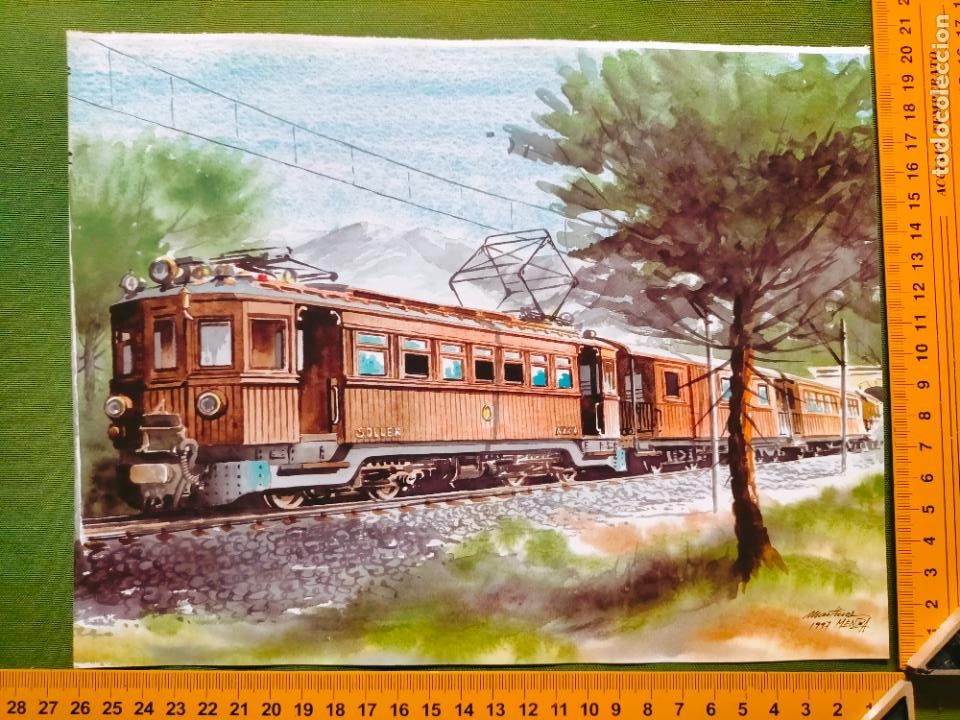 Sammelleidenschaft Papier: Lamina ferroviaria tren trenes tranv&iacute;as locomotoras vag&oacute;nes m&aacute;quina Renfe