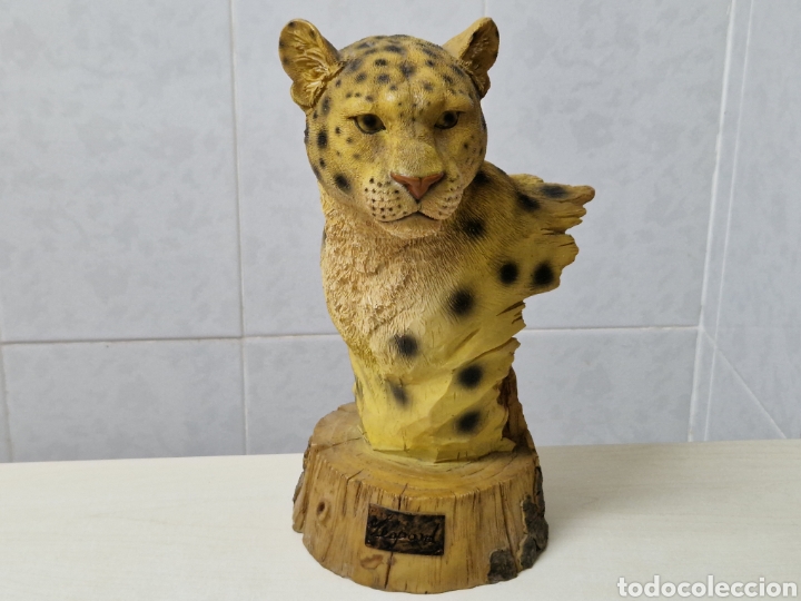 Coleccionismo: LEOPARDO EN RESINA IMPRESIONANTE