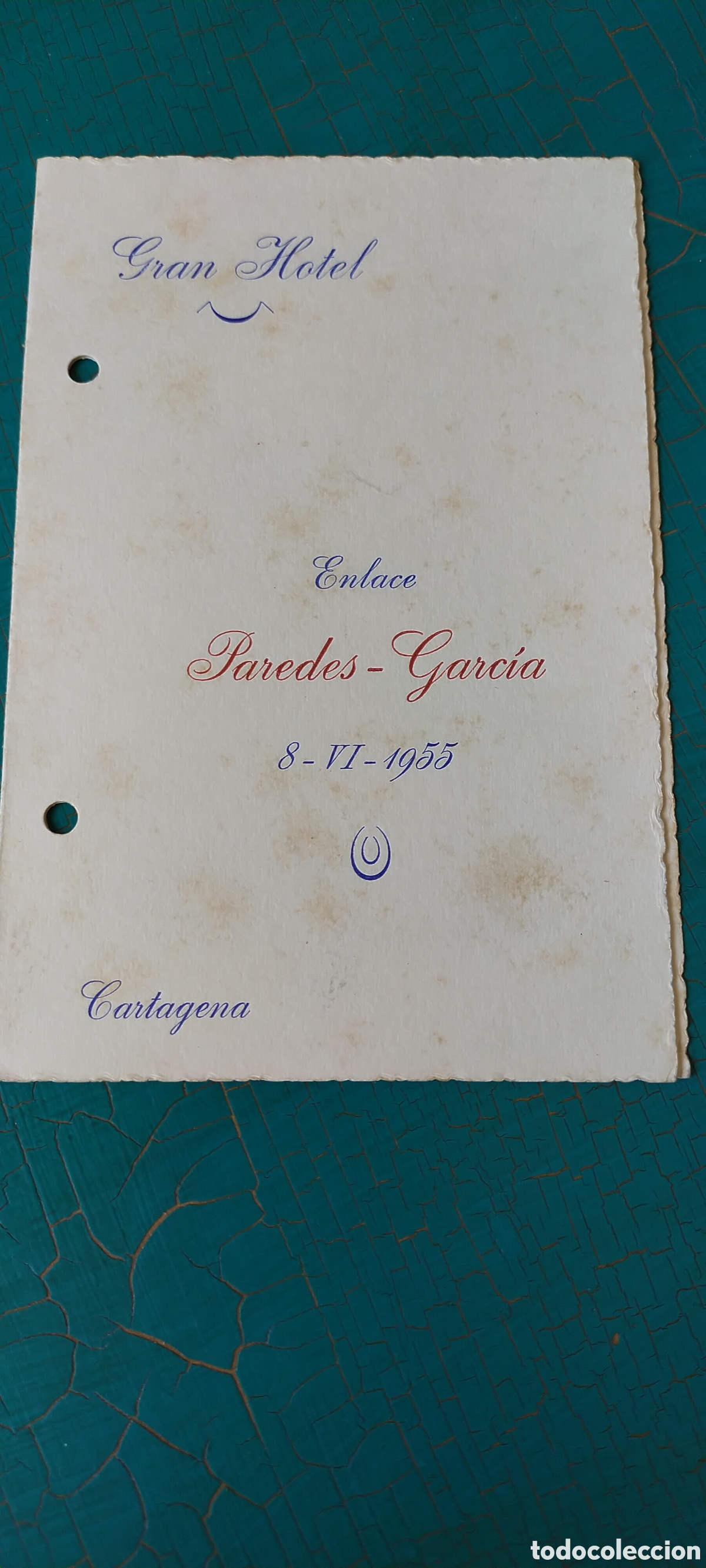 Coleccionismo: Gran hotel Cartagena 1955 enlace paredes Garc&iacute;a