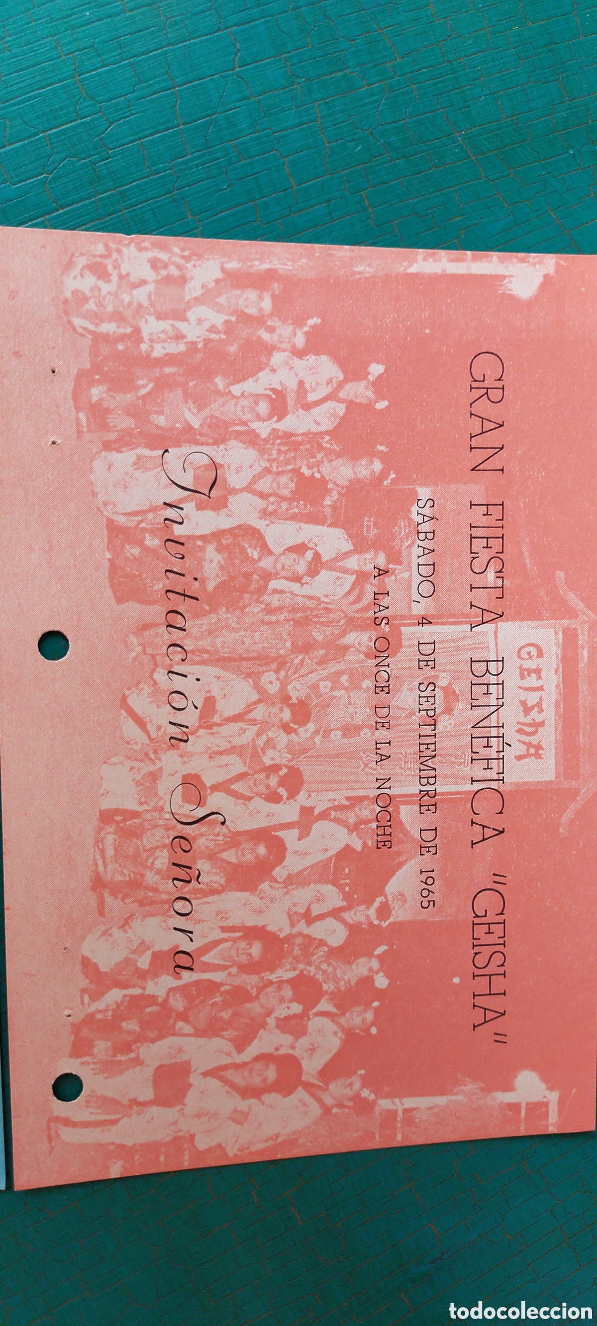 Coleccionismo: Gran fiesta ben&eacute;fica geisha 1965 Cartagena entrada invitaci&oacute;n