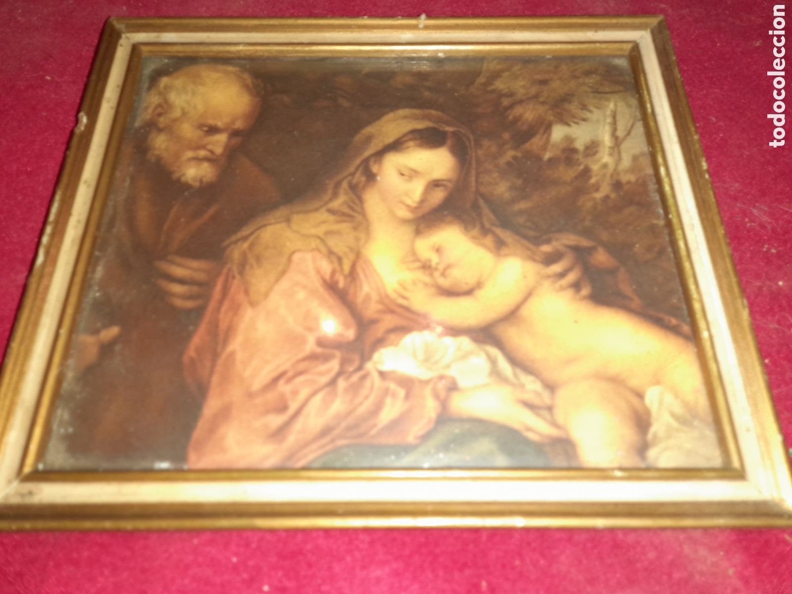 Coleccionismo: PEQUE&Ntilde;O CUADRITO LAMINA RSCENA VIRGEN MARIA NI&Ntilde;O JESUS SAN JOSE ? PASTOR ?