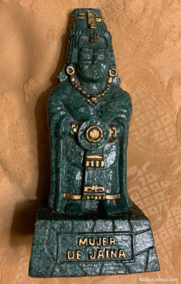 Coleccionismo: FIGURA VINTAGE MUJER DE JAINA, SIMIL MALAQUITA