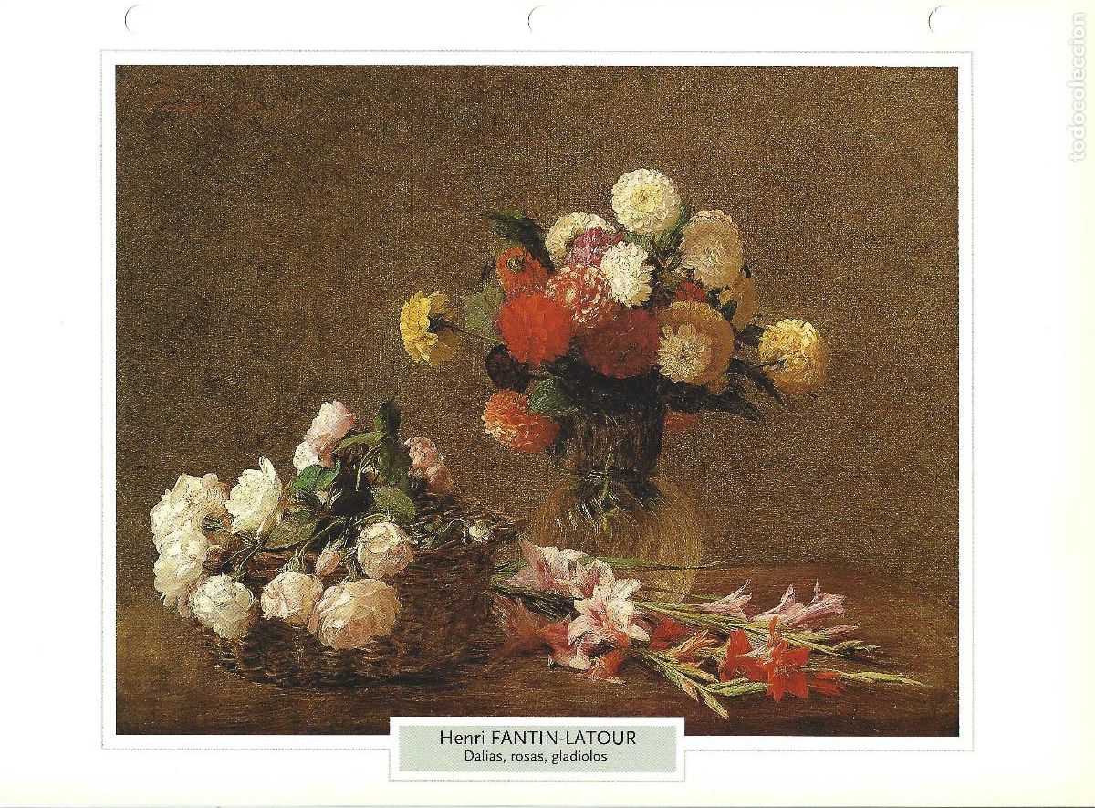 Coleccionismo: HENRI FANTIN-LATOUR DALIAS, ROSAS, GLADIOLOS L&Aacute;MINA FICHA PLANETA DeAGOSTINI 2006