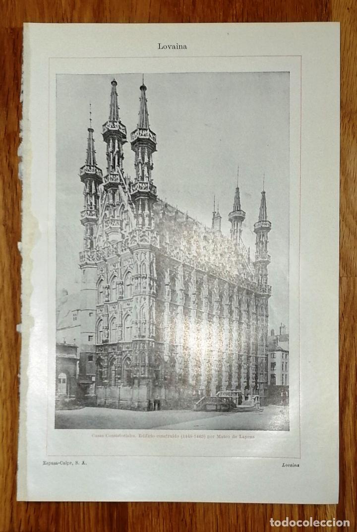 Coleccionismo: L&Aacute;MINA. LOVAINA : Casas Consistoriales. Edificio (1448-1463). Mateo de Layens. - Espasa-Calpe, 1922