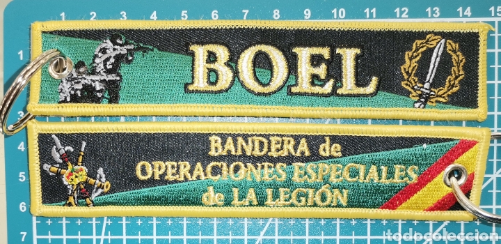 Coleccionismo: Llavero bordado BOEL BANDERA OPERACIONES ESPECIALES LA LEGI&Oacute;N ESPA&Ntilde;OLA Ej&eacute;rcito Tierra Espa&ntilde;a