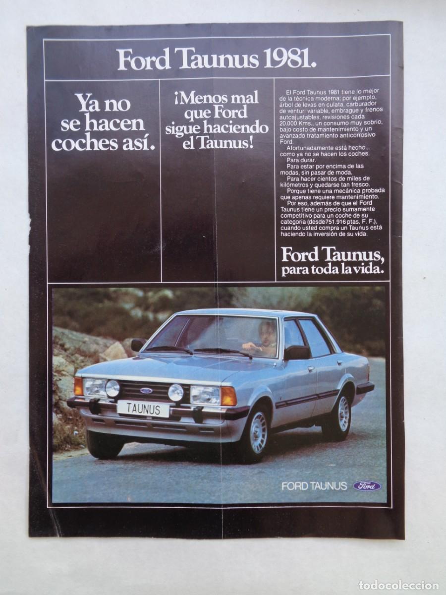Coleccionismo: HOJA DE REVISTA CON ANUNCIO PUBLICITARIO DE COCHE FORD TAURUS 1981