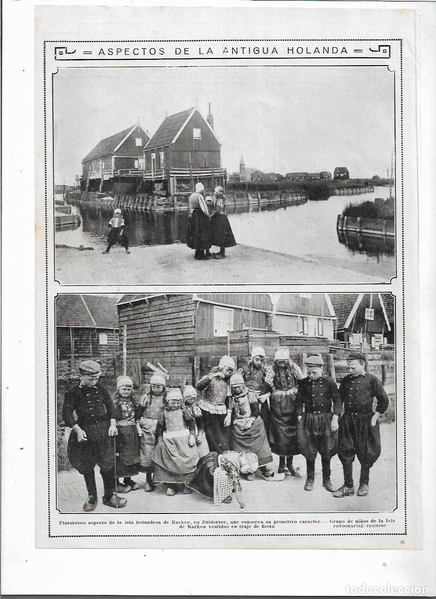 Colecionismo: A&Ntilde;O 1913 RECORTE PRENSA FOTOS ANTINGUAS DE HOLANDA TRAJES TIPICOS ISLA MARKEN ZUIDERZEEN